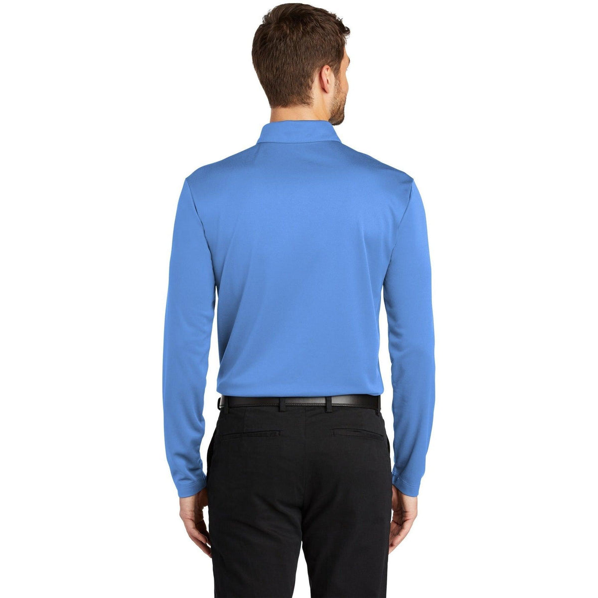 no-logo Port Authority Silk Touch Performance Long Sleeve Polo-Polos-Port Authority-Thread Logic