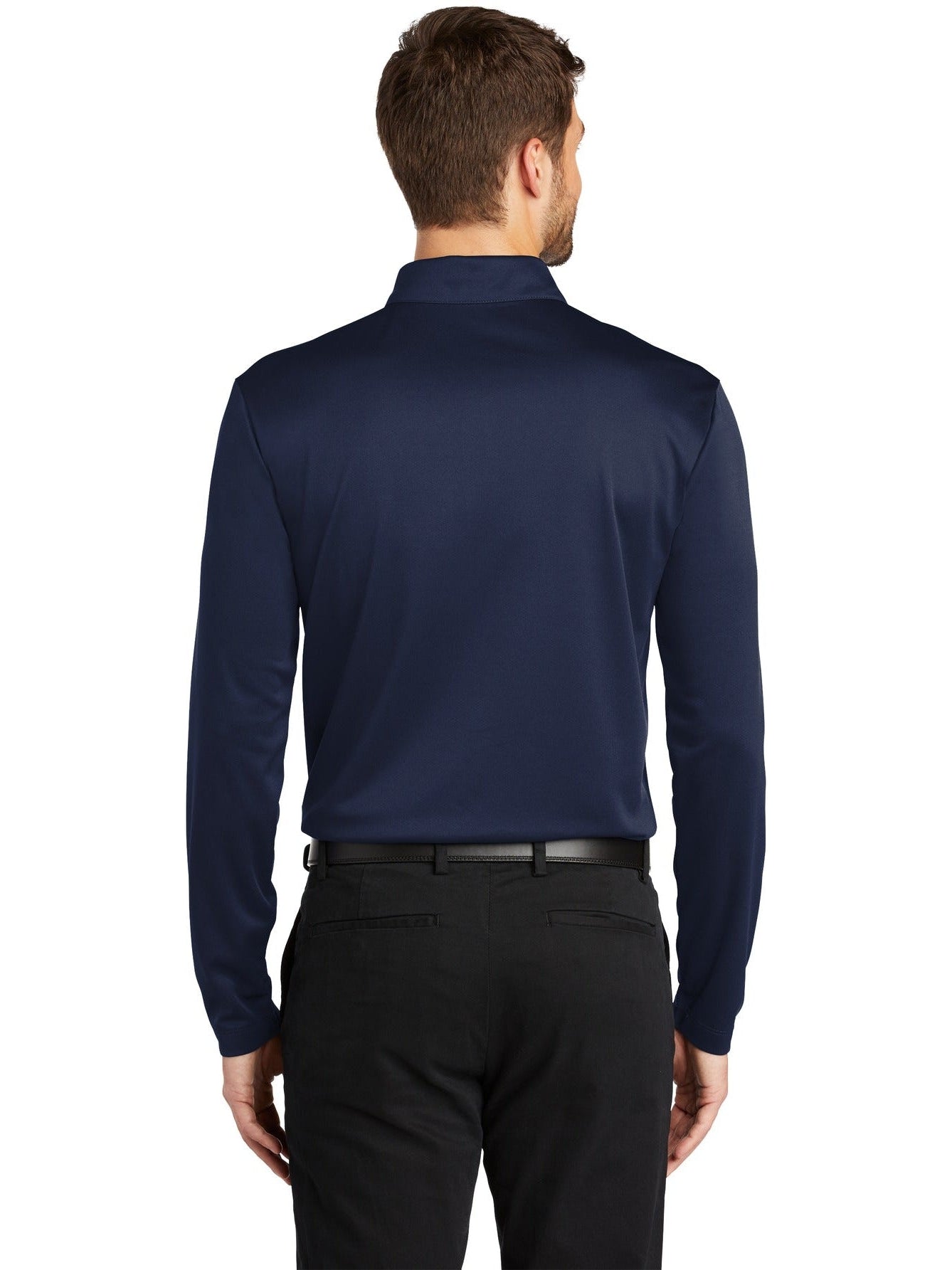 no-logo Port Authority Silk Touch Performance Long Sleeve Polo-Regular-Port Authority-Thread Logic