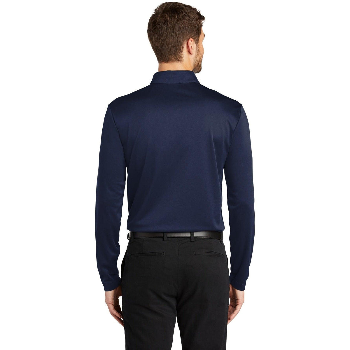 no-logo Port Authority Silk Touch Performance Long Sleeve Polo-Polos-Port Authority-Thread Logic