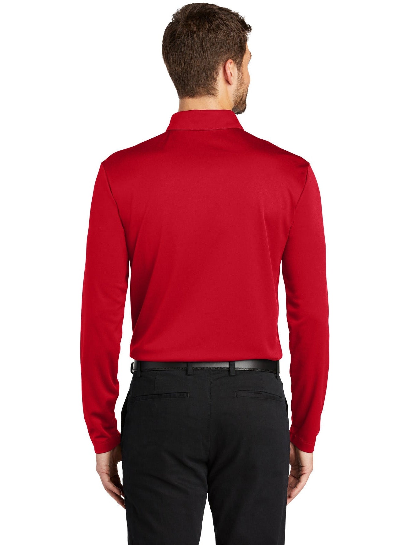 no-logo Port Authority Silk Touch Performance Long Sleeve Polo-Regular-Port Authority-Thread Logic