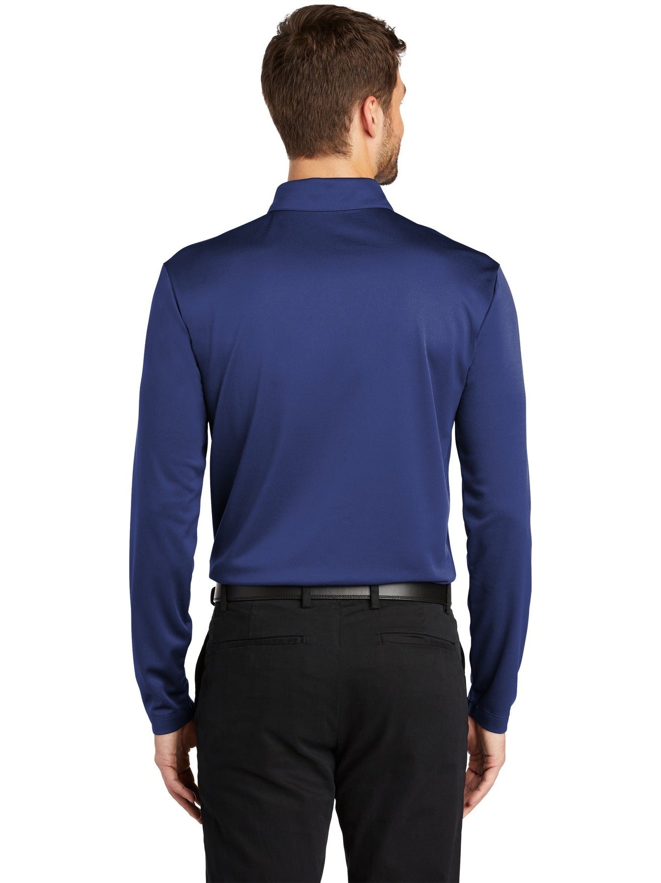 no-logo Port Authority Silk Touch Performance Long Sleeve Polo-Regular-Port Authority-Thread Logic
