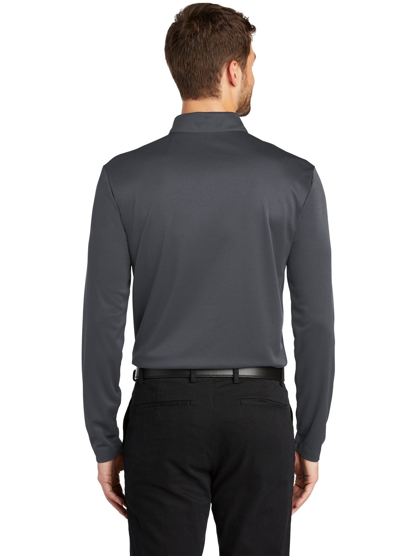 no-logo Port Authority Silk Touch Performance Long Sleeve Polo-Regular-Port Authority-Thread Logic