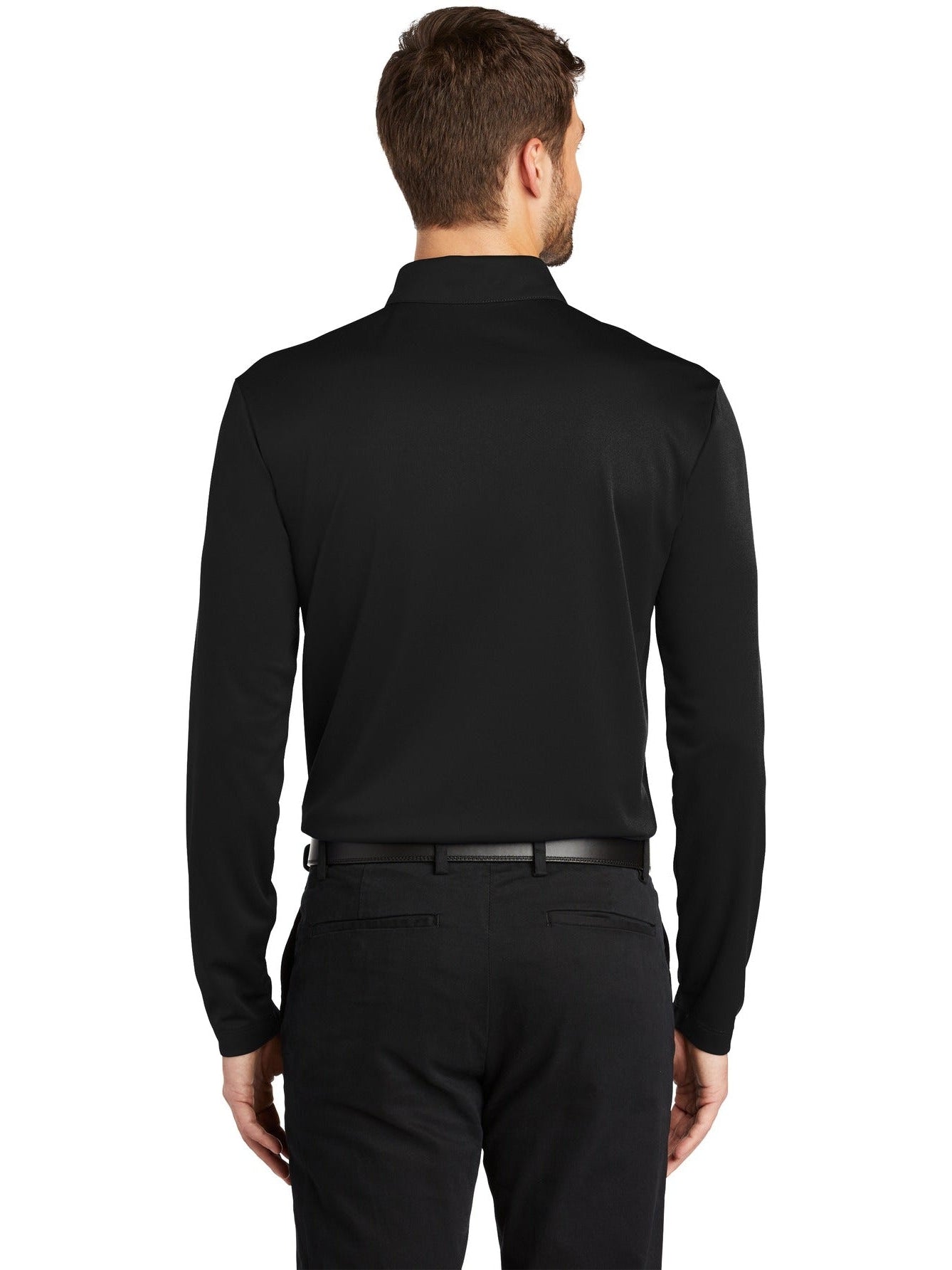 no-logo Port Authority Silk Touch Performance Long Sleeve Polo-Regular-Port Authority-Thread Logic