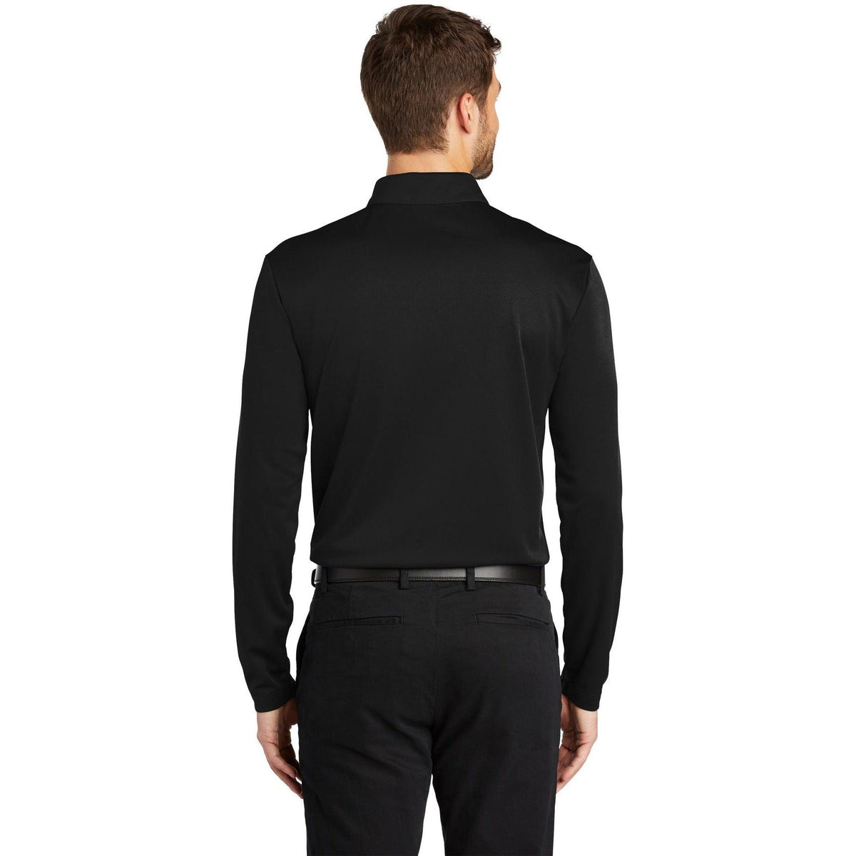 no-logo Port Authority Silk Touch Performance Long Sleeve Polo-Polos-Port Authority-Thread Logic