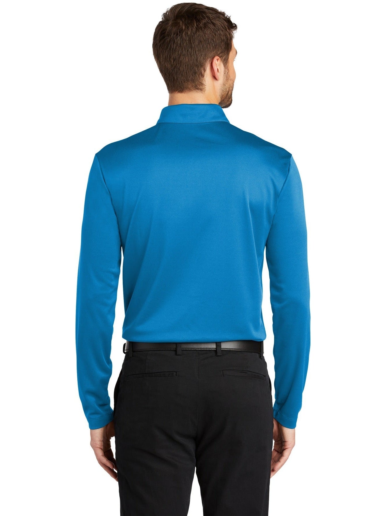 no-logo Port Authority Silk Touch Performance Long Sleeve Polo-Regular-Port Authority-Thread Logic