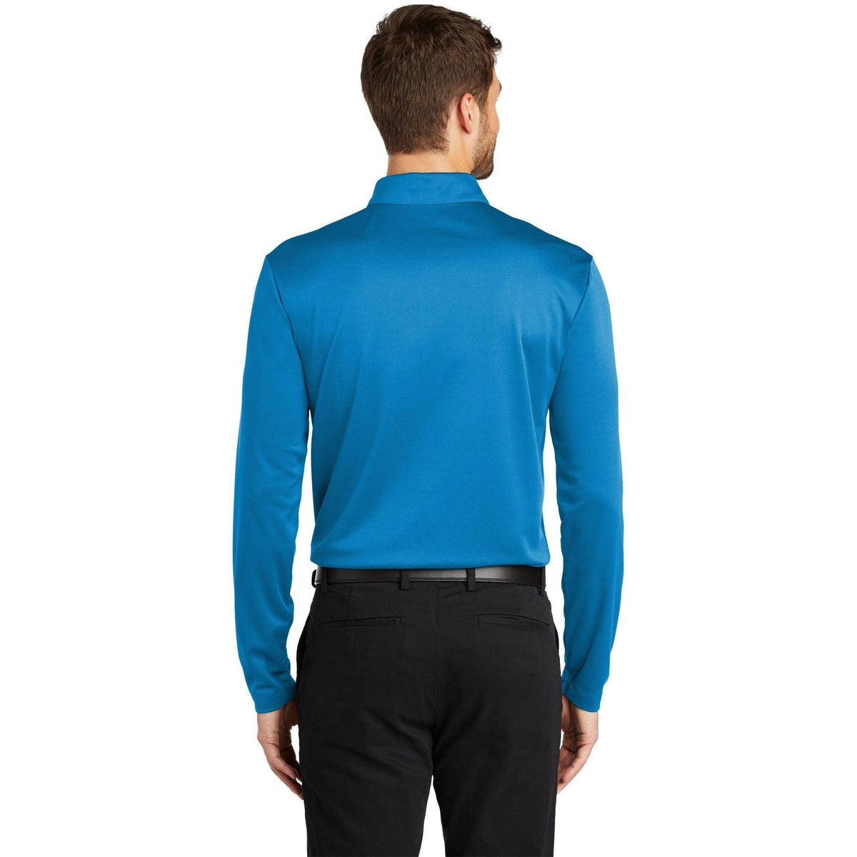 no-logo Port Authority Silk Touch Performance Long Sleeve Polo-Polos-Port Authority-Thread Logic