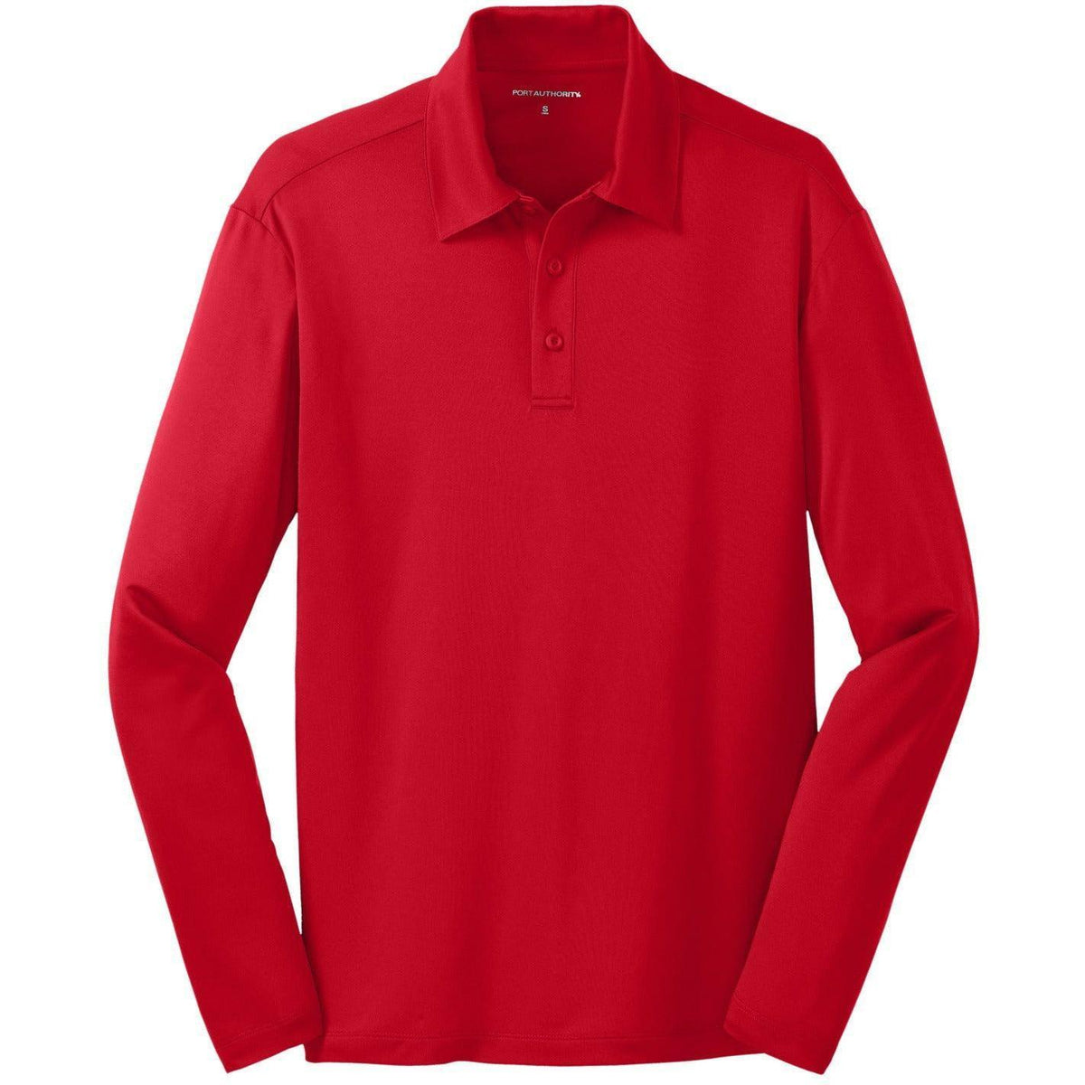 no-logo Port Authority Silk Touch Performance Long Sleeve Polo-Polos-Port Authority-Red-S-Thread Logic