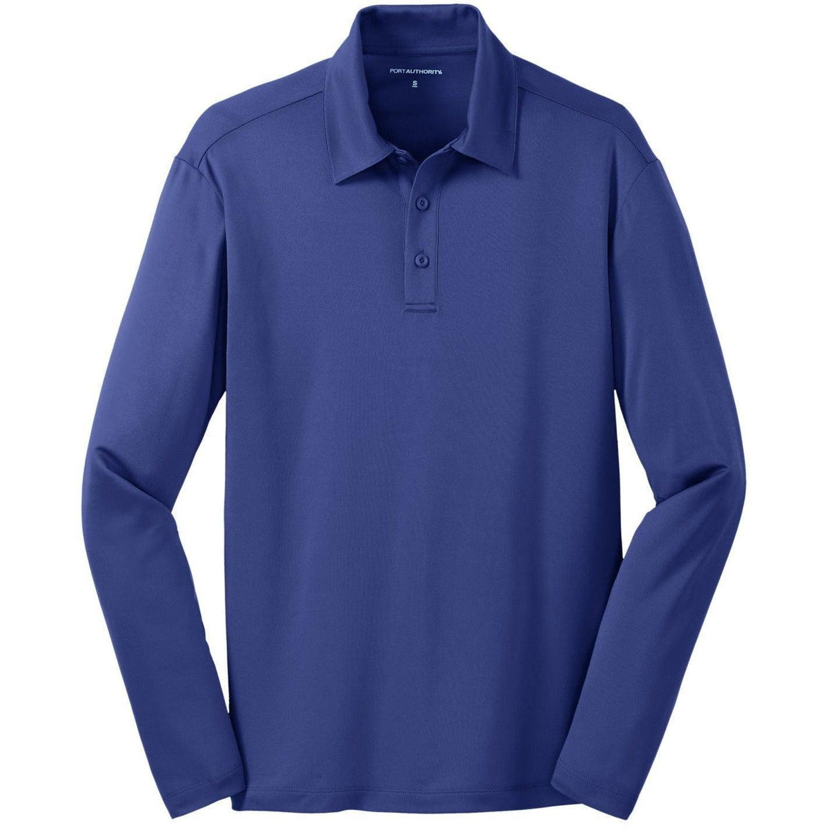 no-logo Port Authority Silk Touch Performance Long Sleeve Polo-Polos-Port Authority-Royal-S-Thread Logic