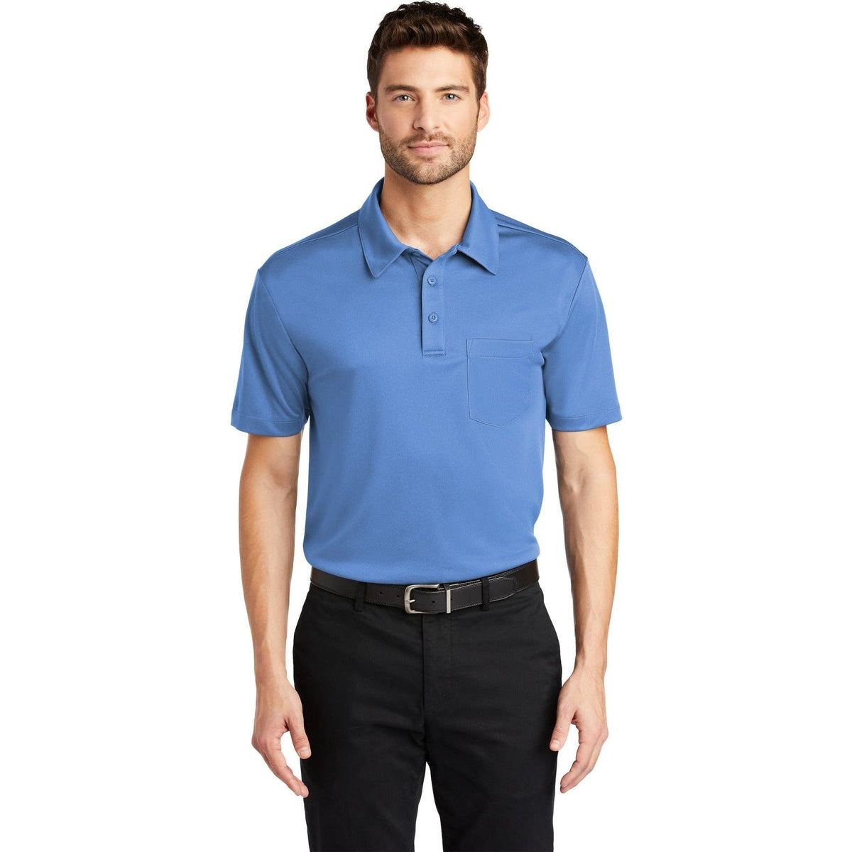 no-logo Port Authority Silk Touch Performance Pocket Polo-Regular-Port Authority-Thread Logic
