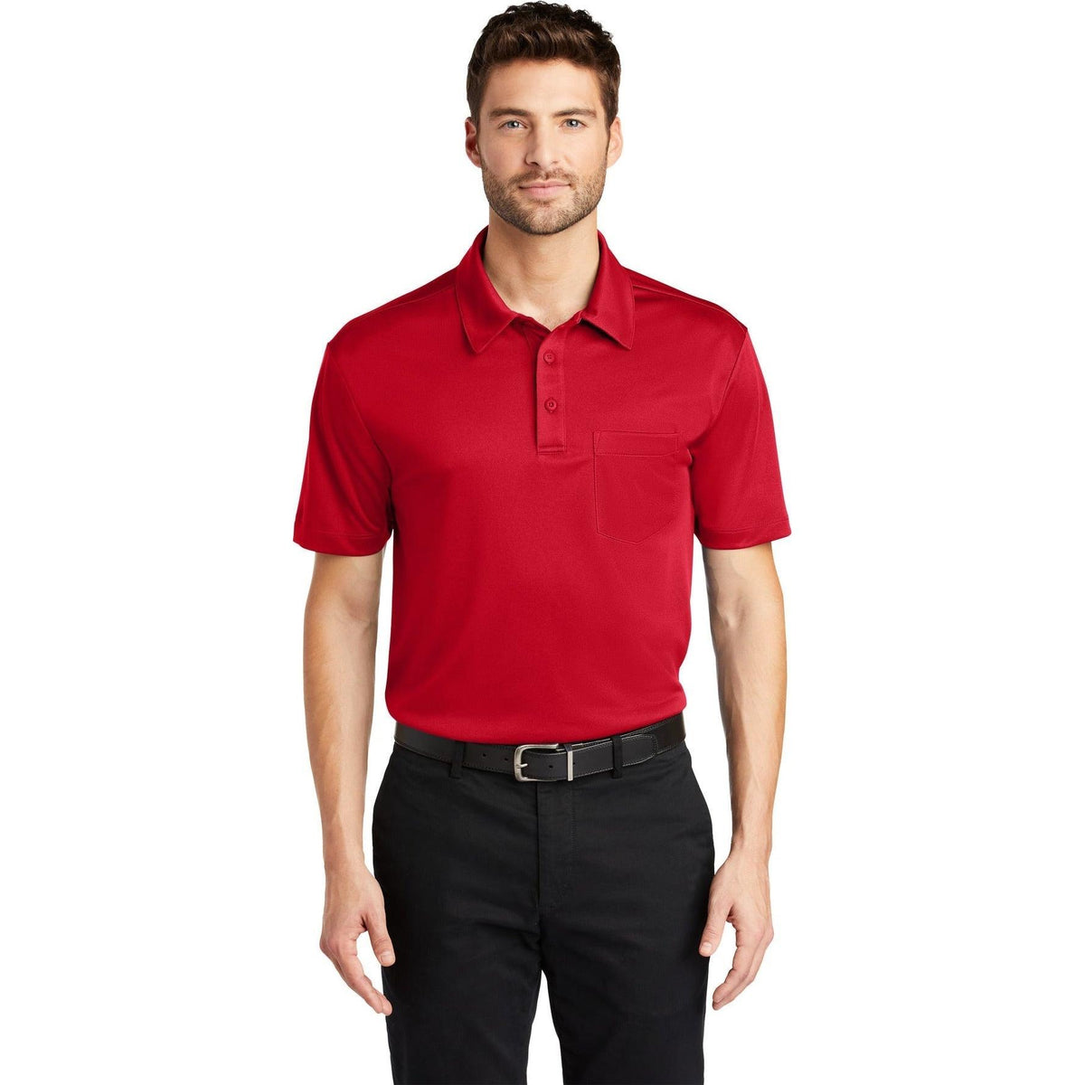 no-logo Port Authority Silk Touch Performance Pocket Polo-Regular-Port Authority-Thread Logic