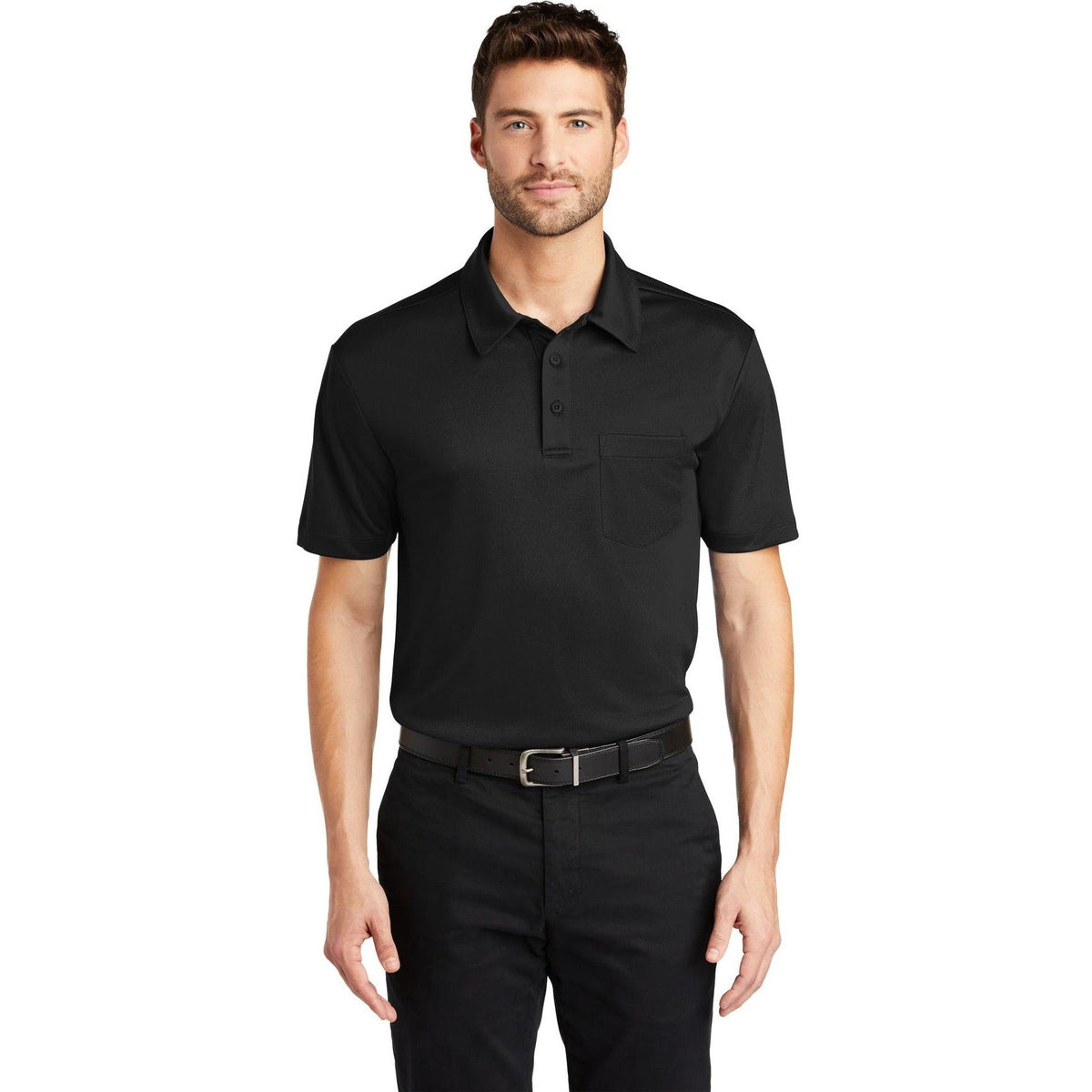 no-logo Port Authority Silk Touch Performance Pocket Polo-Regular-Port Authority-Thread Logic