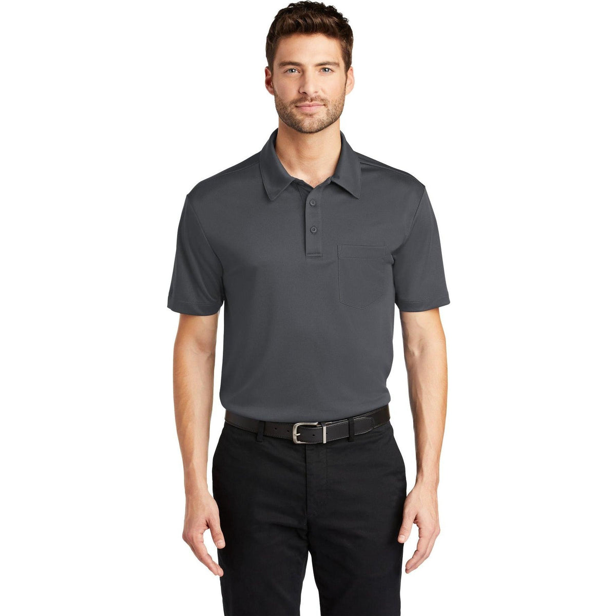 no-logo Port Authority Silk Touch Performance Pocket Polo-Regular-Port Authority-Thread Logic