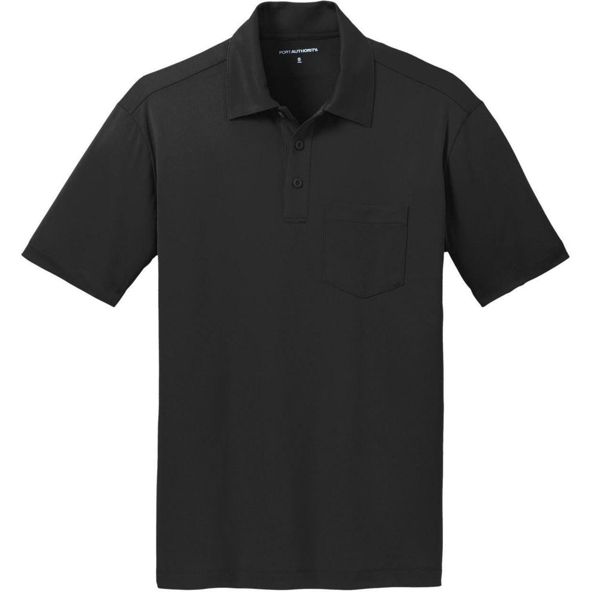 no-logo Port Authority Silk Touch Performance Pocket Polo