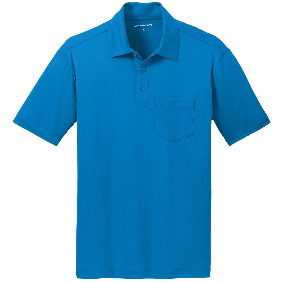 no-logo Port Authority Silk Touch Performance Pocket Polo