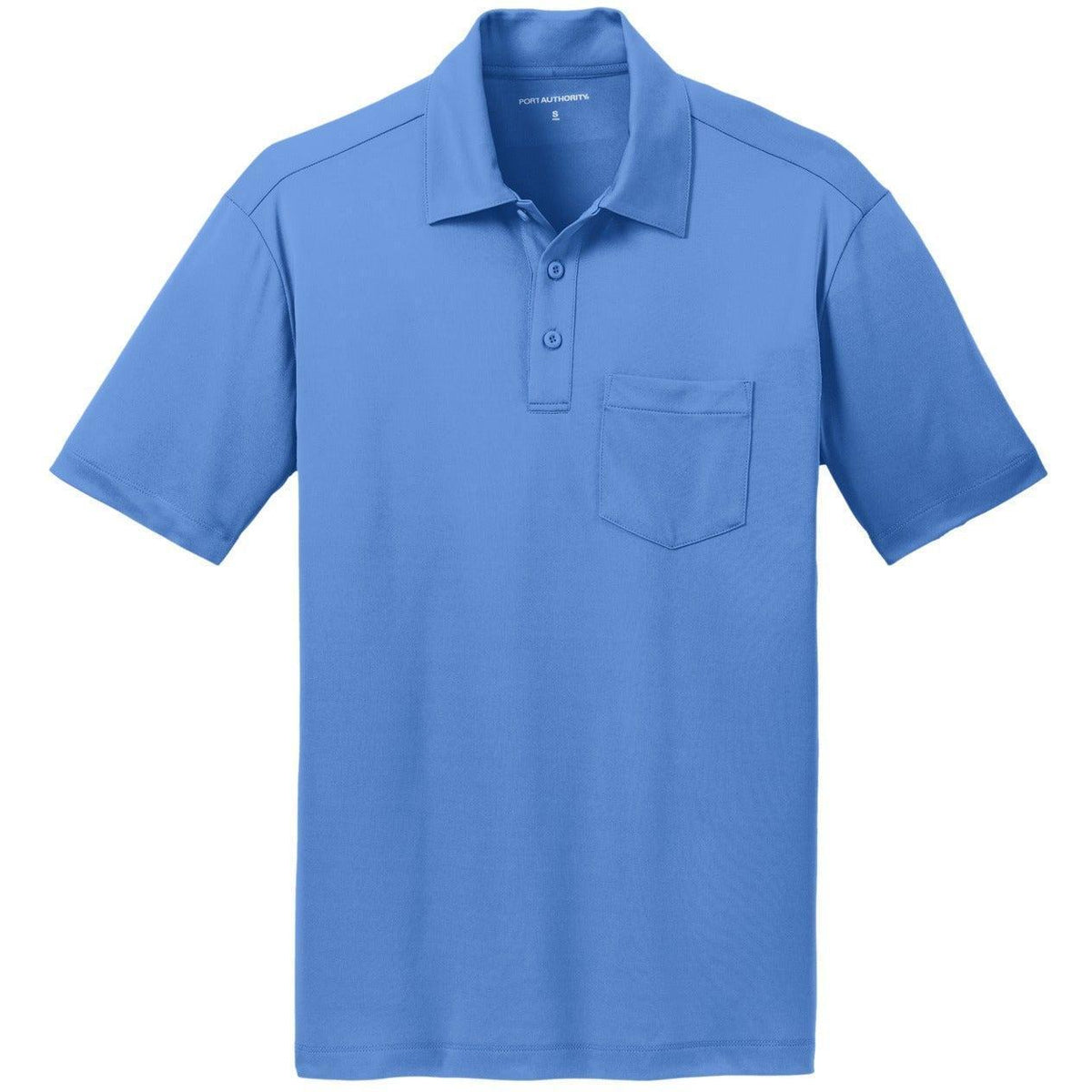 no-logo Port Authority Silk Touch Performance Pocket Polo