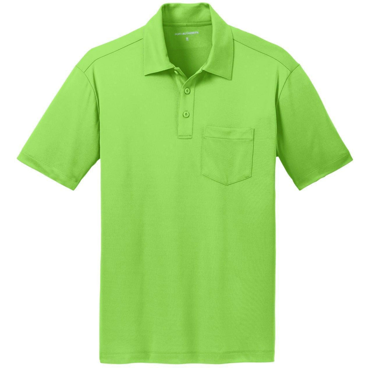 no-logo Port Authority Silk Touch Performance Pocket Polo