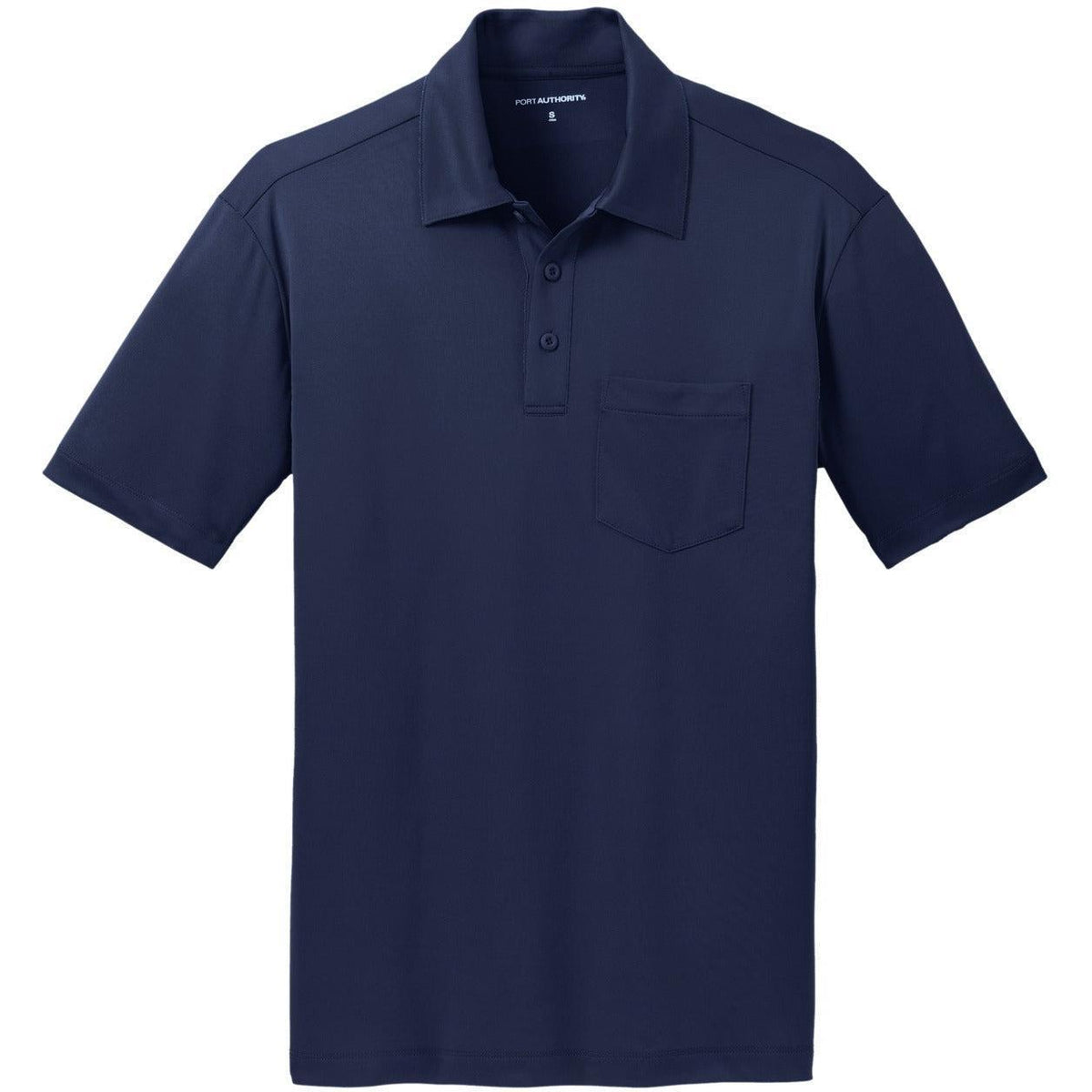 no-logo Port Authority Silk Touch Performance Pocket Polo