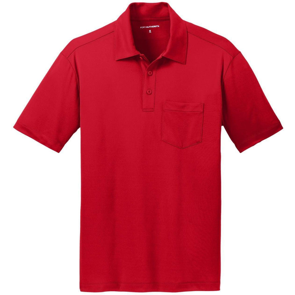 no-logo Port Authority Silk Touch Performance Pocket Polo
