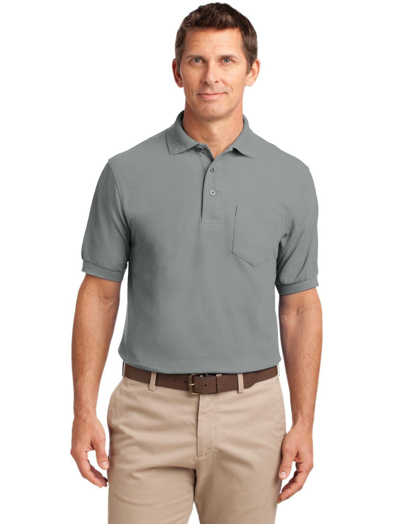 no-logo Port Authority Silk Touch Polo Shirt with Pocket-Regular-Port Authority-Thread Logic