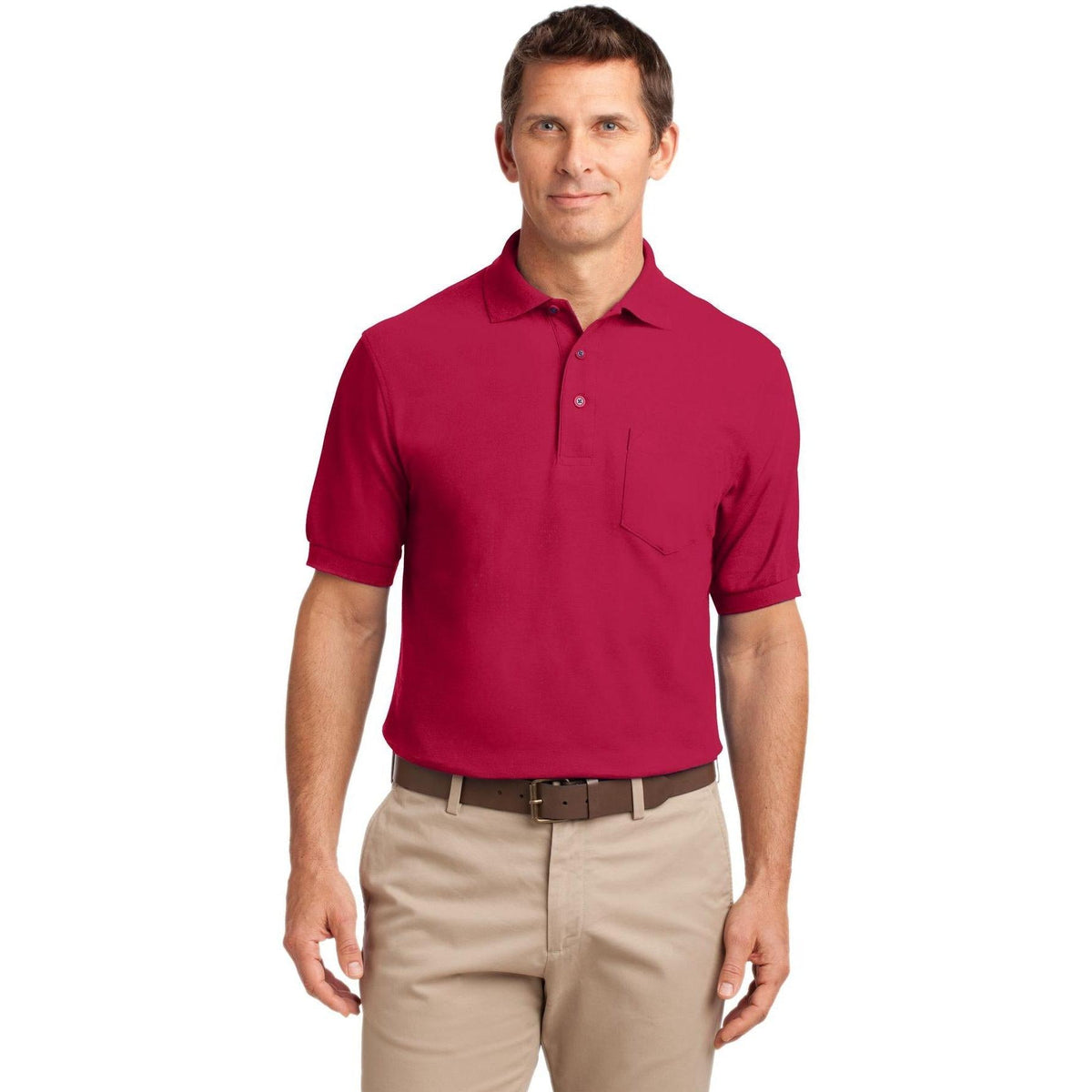 no-logo Port Authority Silk Touch Polo Shirt with Pocket-Regular-Port Authority-Thread Logic
