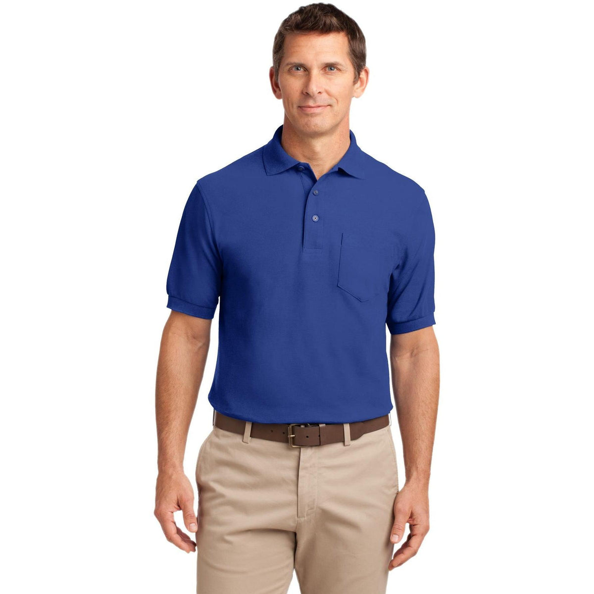 no-logo Port Authority Silk Touch Polo Shirt with Pocket-Regular-Port Authority-Thread Logic