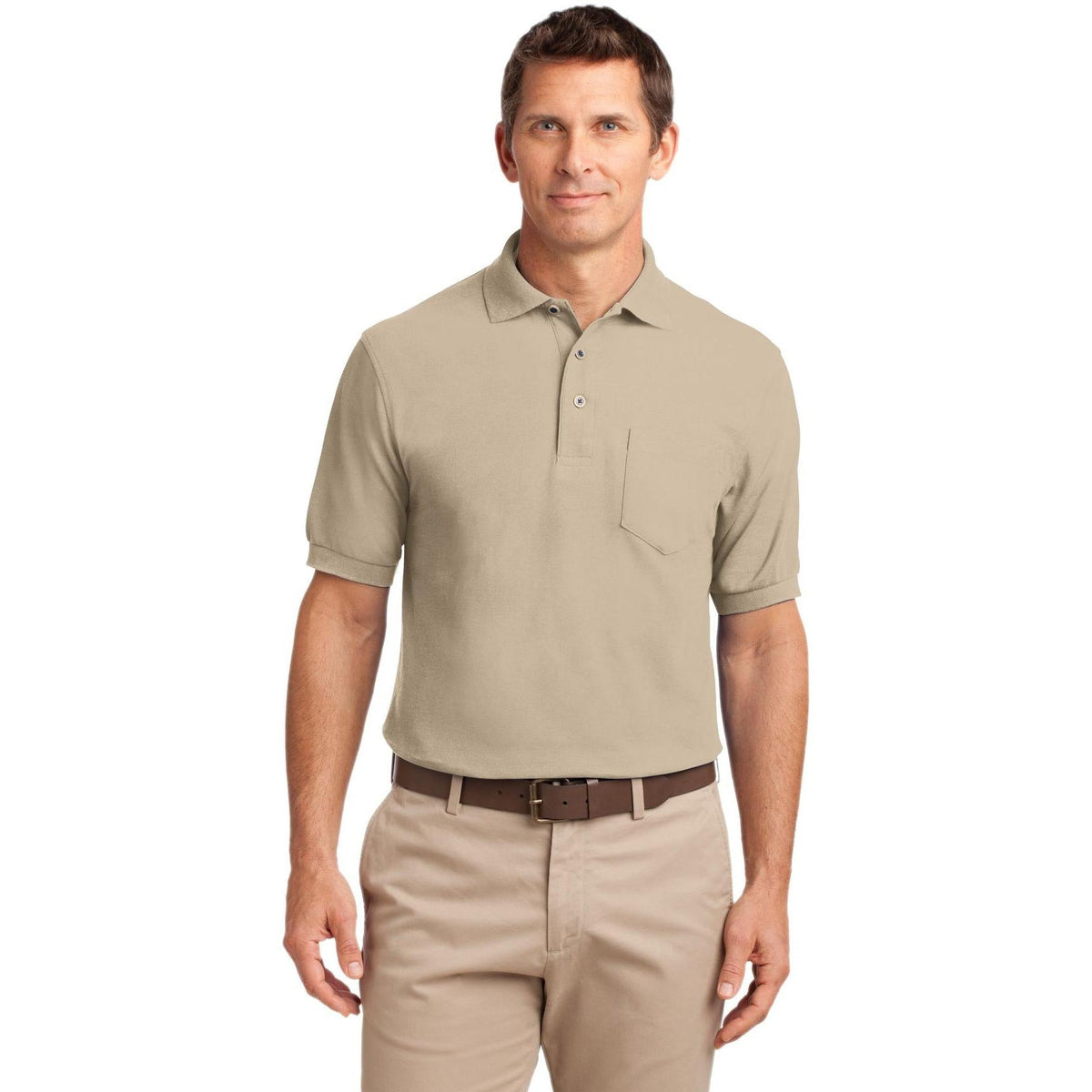 no-logo Port Authority Silk Touch Polo Shirt with Pocket-Regular-Port Authority-Thread Logic