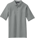 Port Authority Silk Touch Polo Shirt with Pocket-Regular-Port Authority-Cool Grey-S-Thread Logic