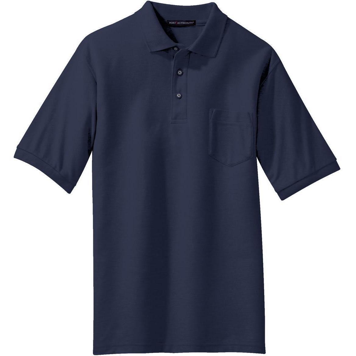 no-logo Port Authority Silk Touch Polo Shirt with Pocket-Regular-Port Authority-Navy-S-Thread Logic