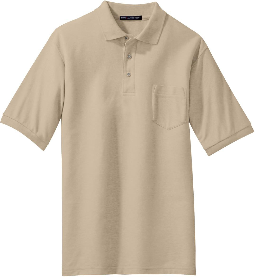 Port Authority Silk Touch Polo Shirt with Pocket-Regular-Port Authority-Stone-S-Thread Logic