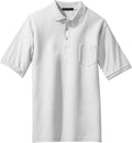 Port Authority Silk Touch Polo Shirt with Pocket-Regular-Port Authority-White-S-Thread Logic