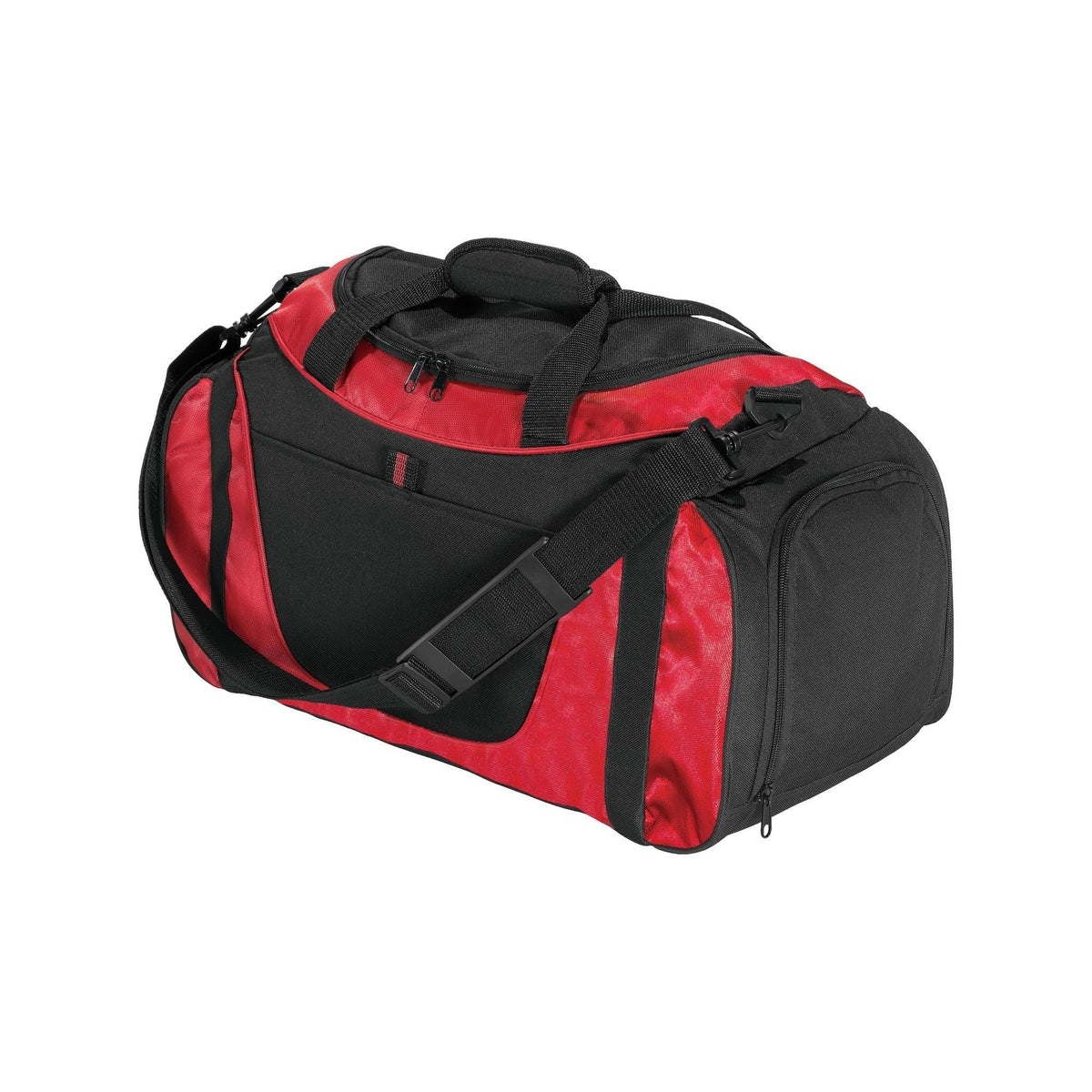 no-logo Port Authority Small Two-Tone Duffel-Regular-Port Authority-Red/Black-Thread Logic