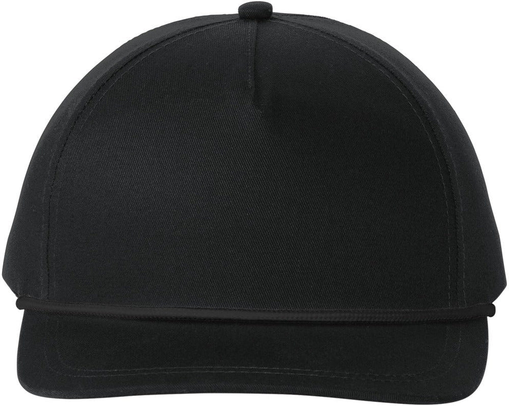 Port Authority Snapback Five-Panel Rope Cap-New-Port Authority-Black/Black-OSFA-Thread Logic 