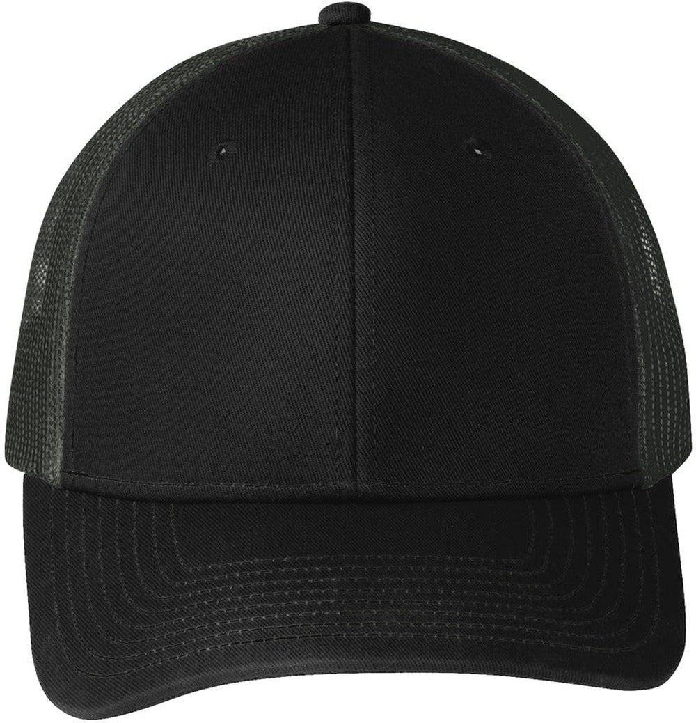 Port Authority Snapback Trucker Cap-Regular-Port Authority-Black/Grey Steel-OSFA-Thread Logic 