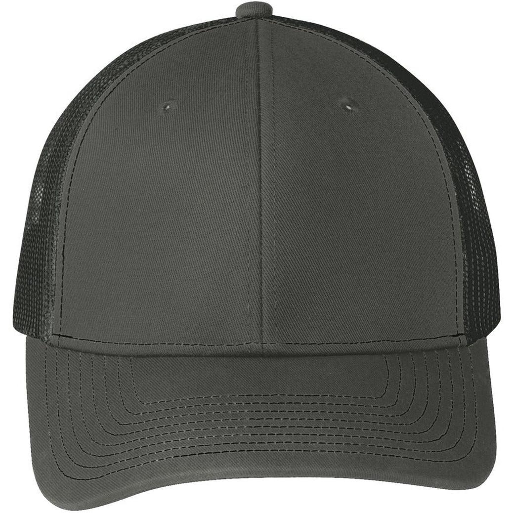 no-logo Port Authority Snapback Trucker Cap-Headwear-Port Authority-Grey Steel-OSFA-Thread Logic