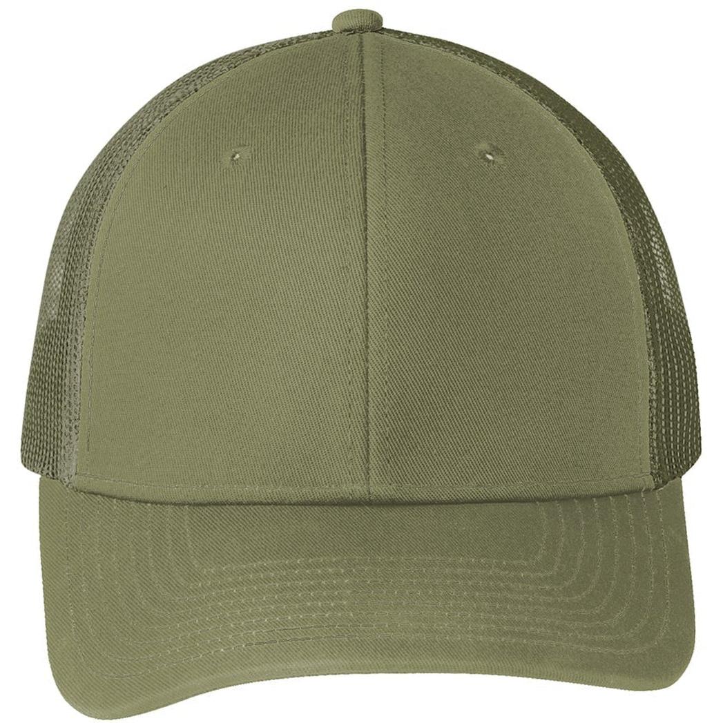no-logo Port Authority Snapback Trucker Cap-Headwear-Port Authority-Olive Drab Green-OSFA-Thread Logic