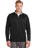 no-logo Port Authority Sport-Wick 1/4 Zip Fleece Pullover-Regular-Port Authority-Black/Silver-S-Thread Logic