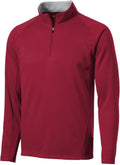 no-logo Port Authority Sport-Wick 1/4 Zip Fleece Pullover-Regular-Port Authority-Deep Red/Silver-S-Thread Logic