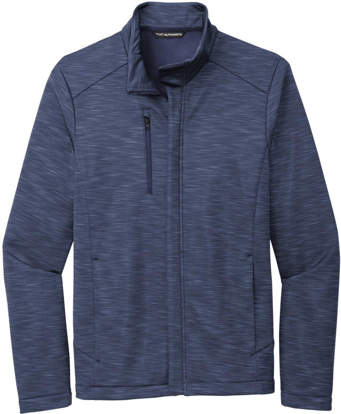 No-Logo CLOSEOUT - Port Authority Stream Soft Shell Jacket-Active-Port Authority-Dress Blue Navy Heather-S-Thread Logic