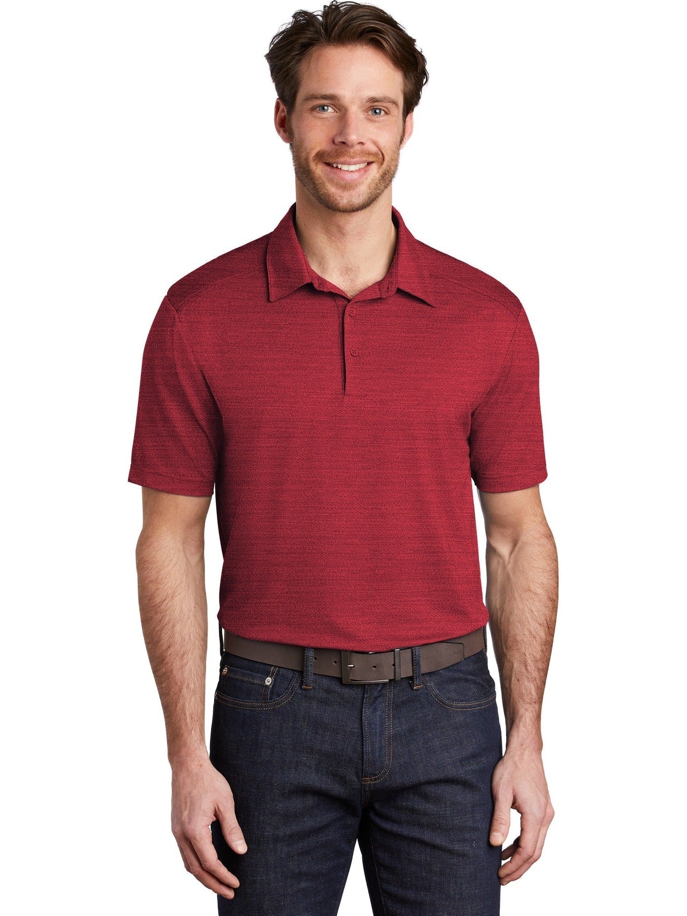 no-logo Port Authority Stretch Heather Polo-Regular-Port Authority-Thread Logic