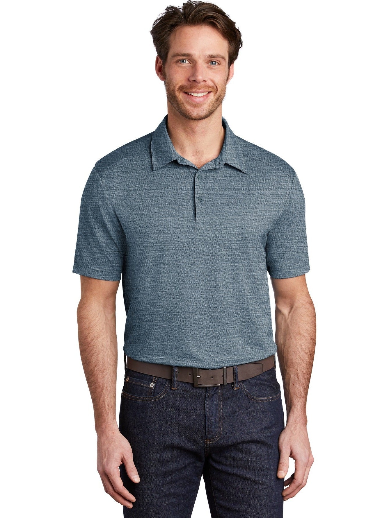 no-logo Port Authority Stretch Heather Polo-Regular-Port Authority-Thread Logic