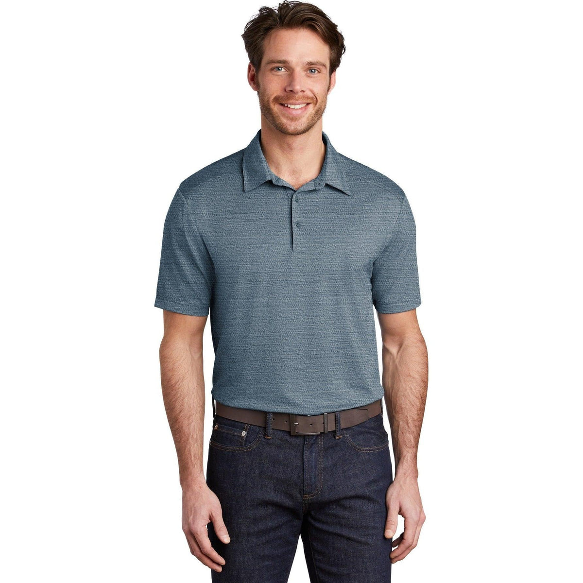 no-logo Port Authority Stretch Heather Polo-Regular-Port Authority-Thread Logic