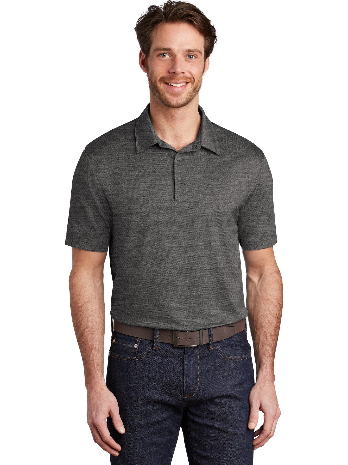 no-logo Port Authority Stretch Heather Polo-Regular-Port Authority-Thread Logic