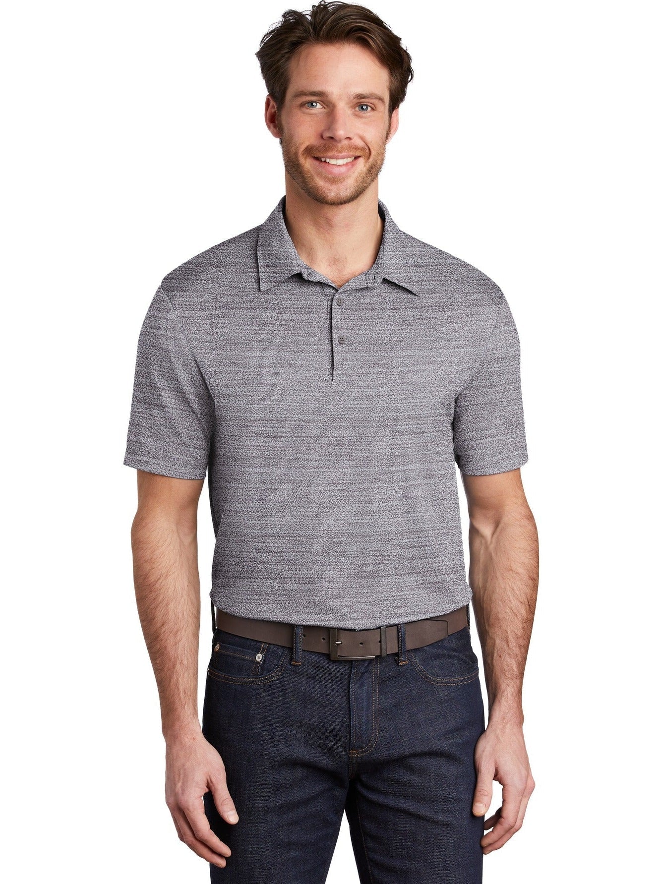 no-logo Port Authority Stretch Heather Polo-Regular-Port Authority-Thread Logic