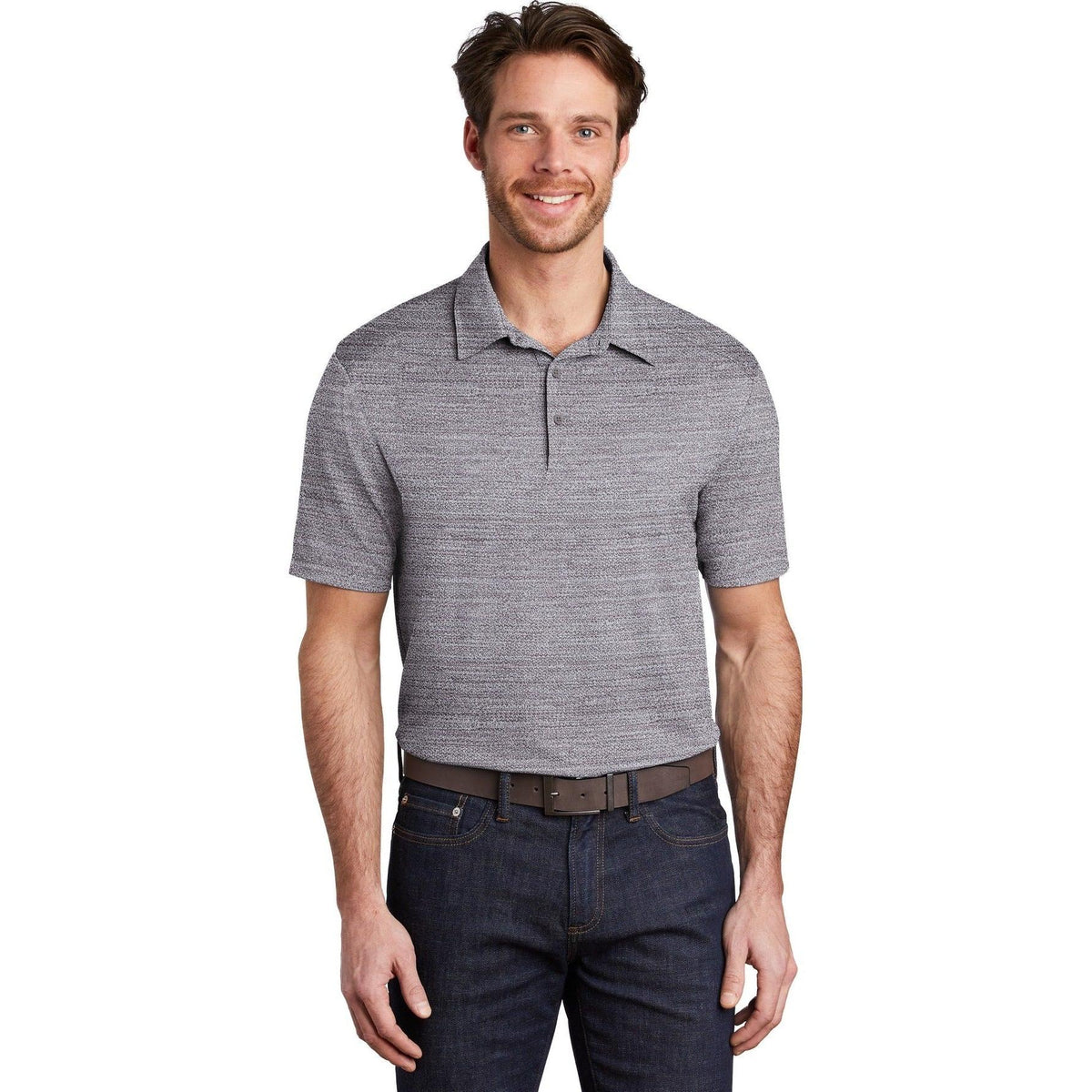 no-logo Port Authority Stretch Heather Polo-Regular-Port Authority-Thread Logic