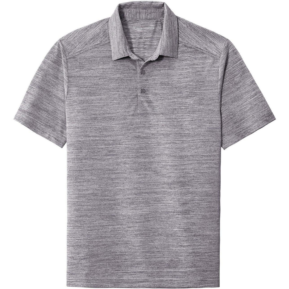 no-logo Port Authority Stretch Heather Polo-Regular-Port Authority-Graphite/White-S-Thread Logic