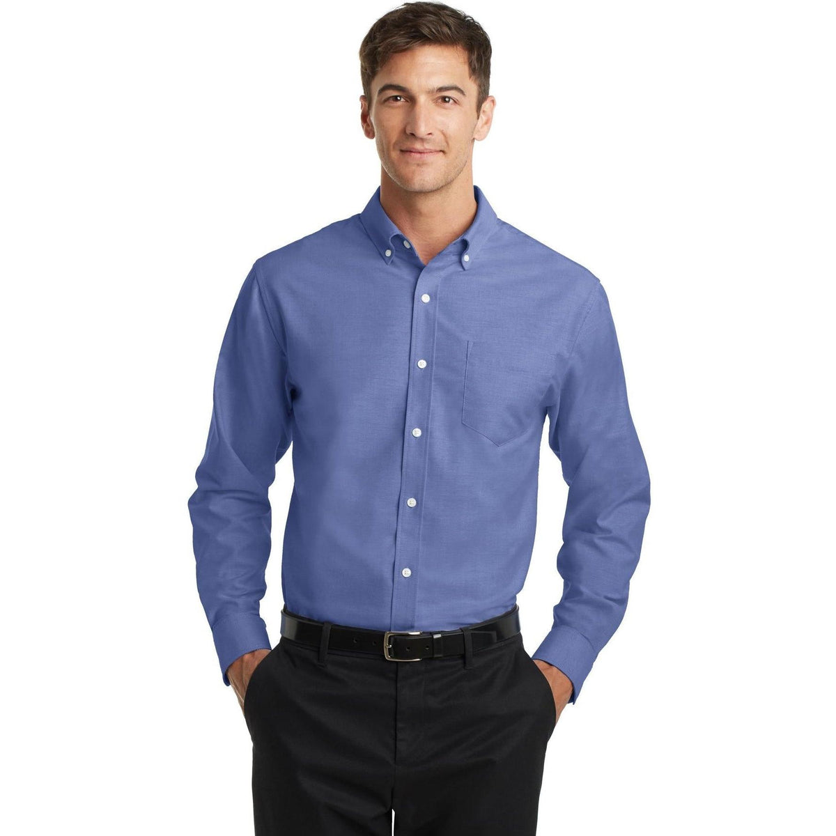 no-logo Port Authority SuperPro Oxford Shirt-Dress Shirts-Port Authority-Thread Logic
