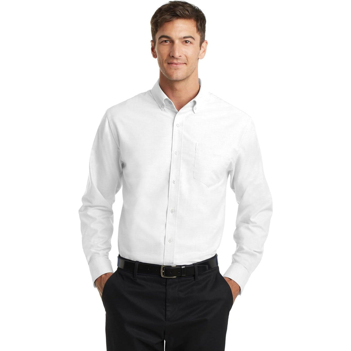 no-logo Port Authority SuperPro Oxford Shirt-Dress Shirts-Port Authority-Thread Logic
