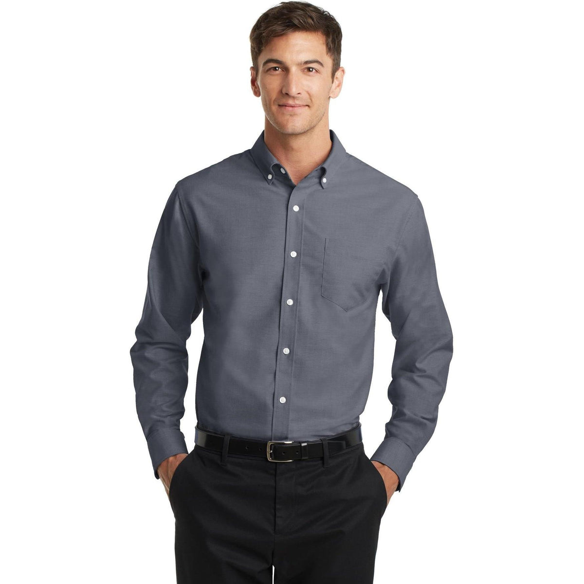 no-logo Port Authority SuperPro Oxford Shirt-Dress Shirts-Port Authority-Thread Logic