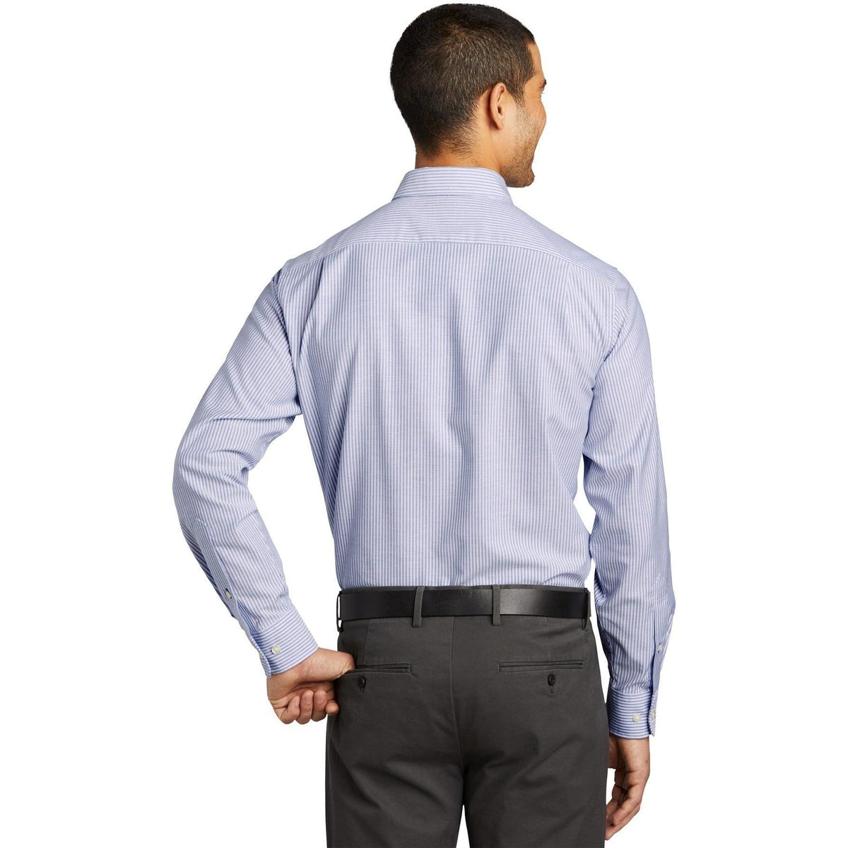 no-logo Port Authority SuperPro Oxford Stripe Shirt-Regular-Port Authority-Thread Logic