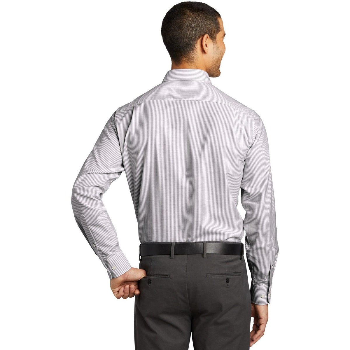 no-logo Port Authority SuperPro Oxford Stripe Shirt-Regular-Port Authority-Thread Logic